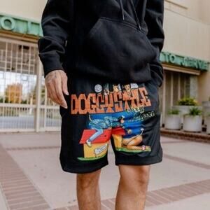 Snoop Dogg Shoe Palace Doggystyle Men's Shorts XL Black Joe Cool 90s Hip Hop